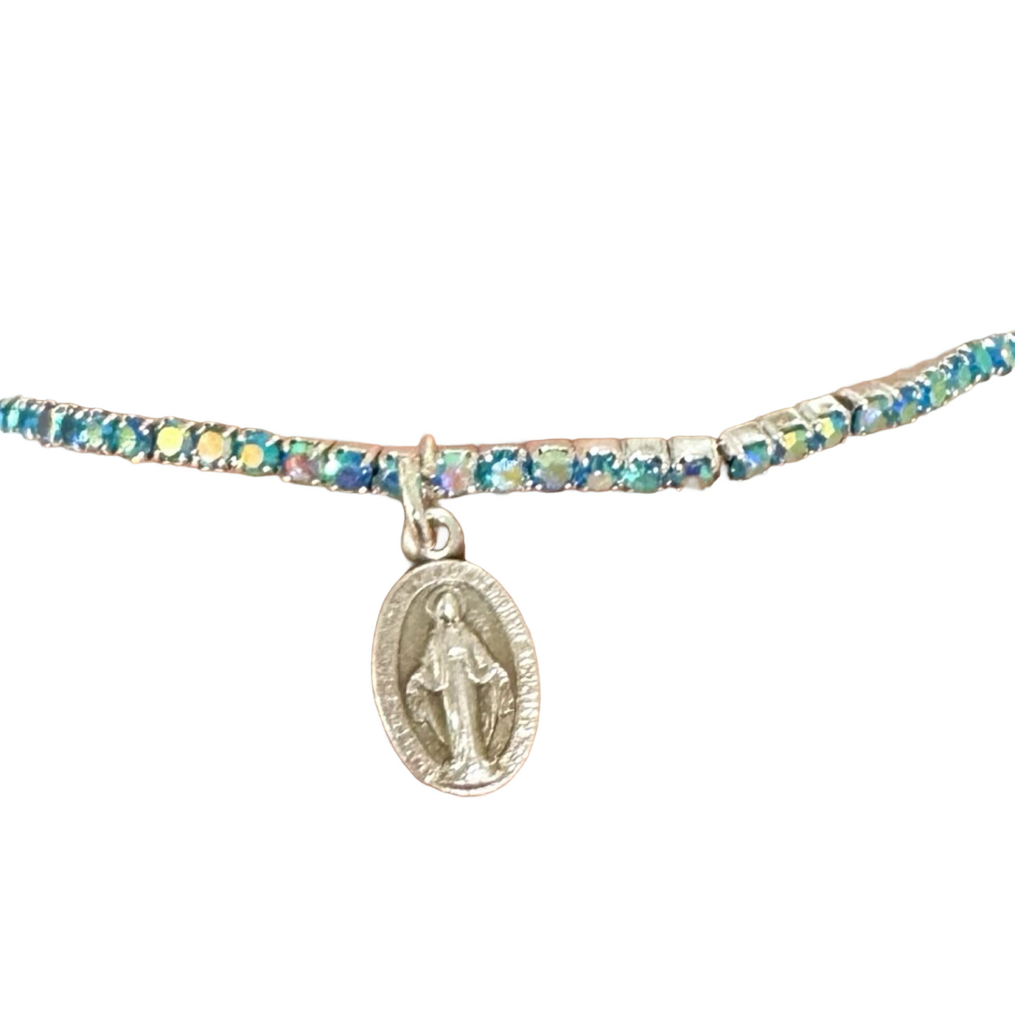 Miraculous Medal Rhinestone Bracelet