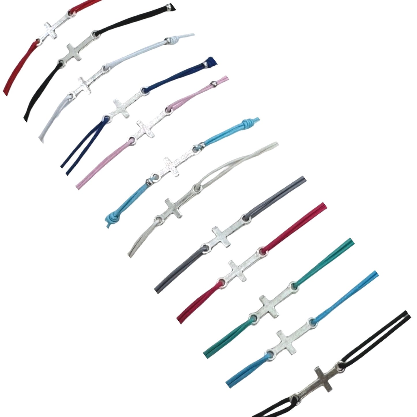 Adjustable Silver Cross Bracelet