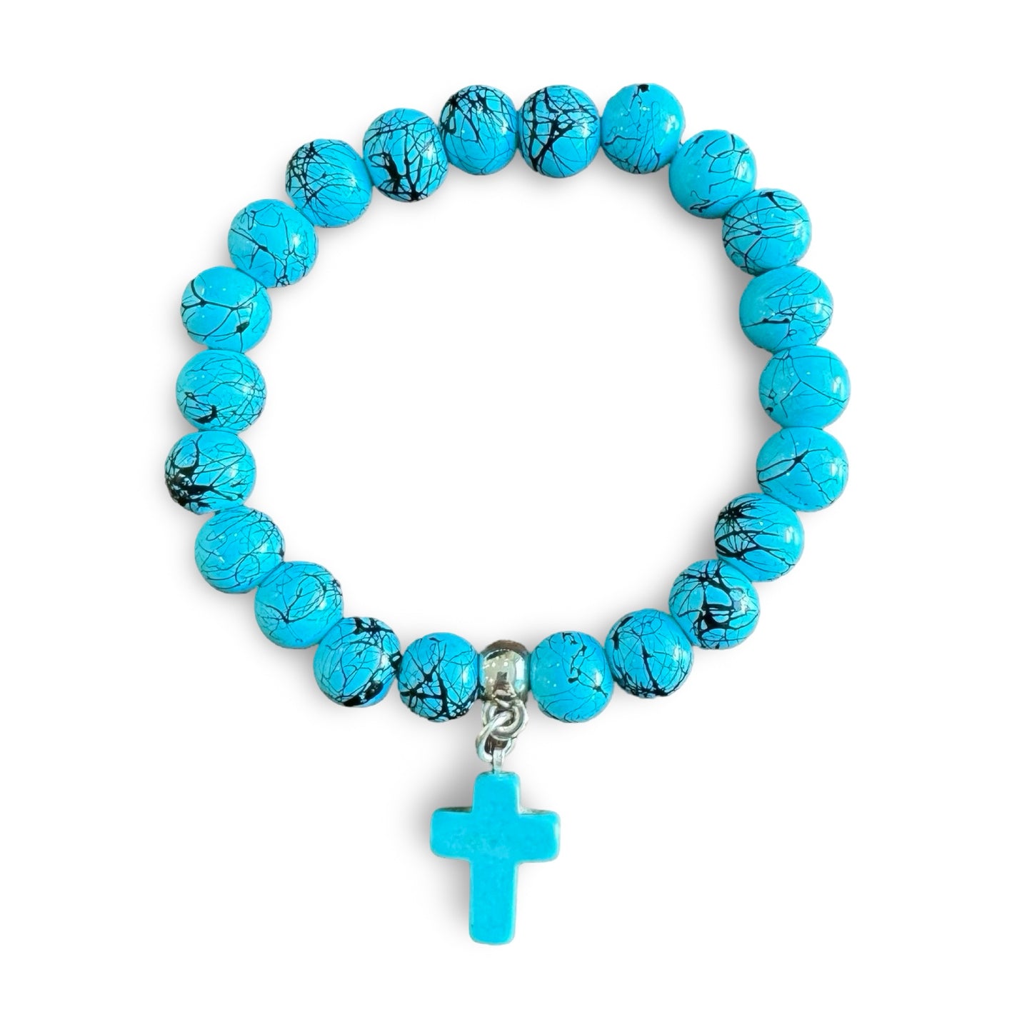 Large Beaded Fatima Bracelet with Cross