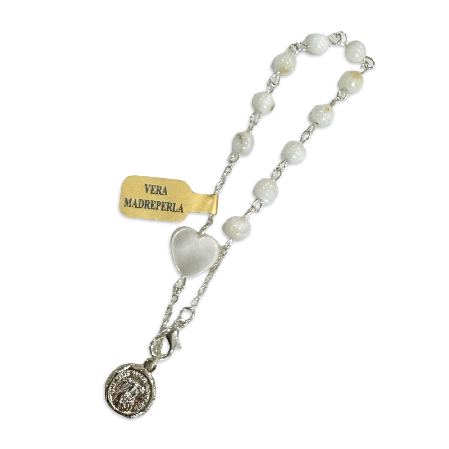 Padre Pio - Mother of Pearl Decade Bracelet