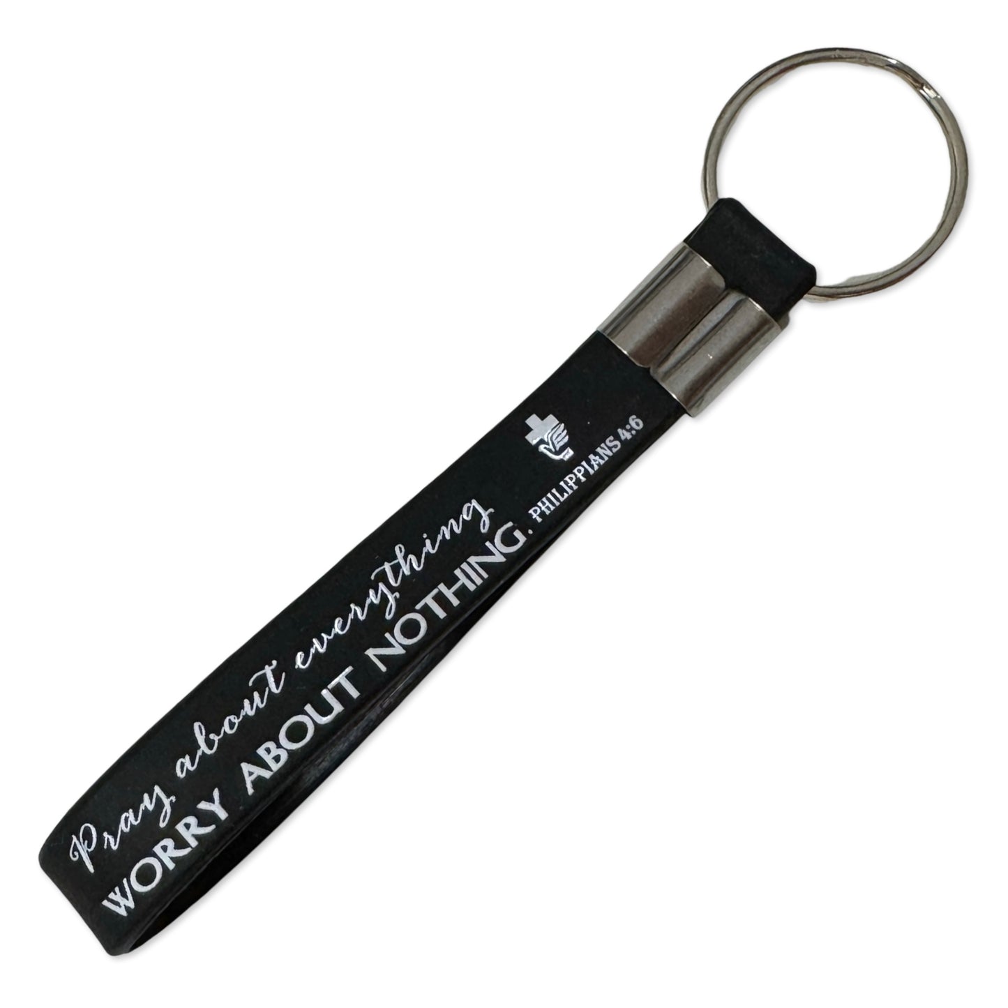 “Pray about everything” Silicone Bible Verse Keychain