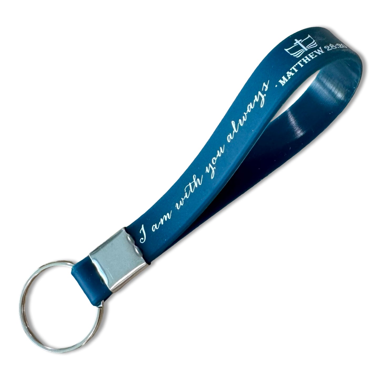 “I am with you always” Silicone Bible Verse Keychain