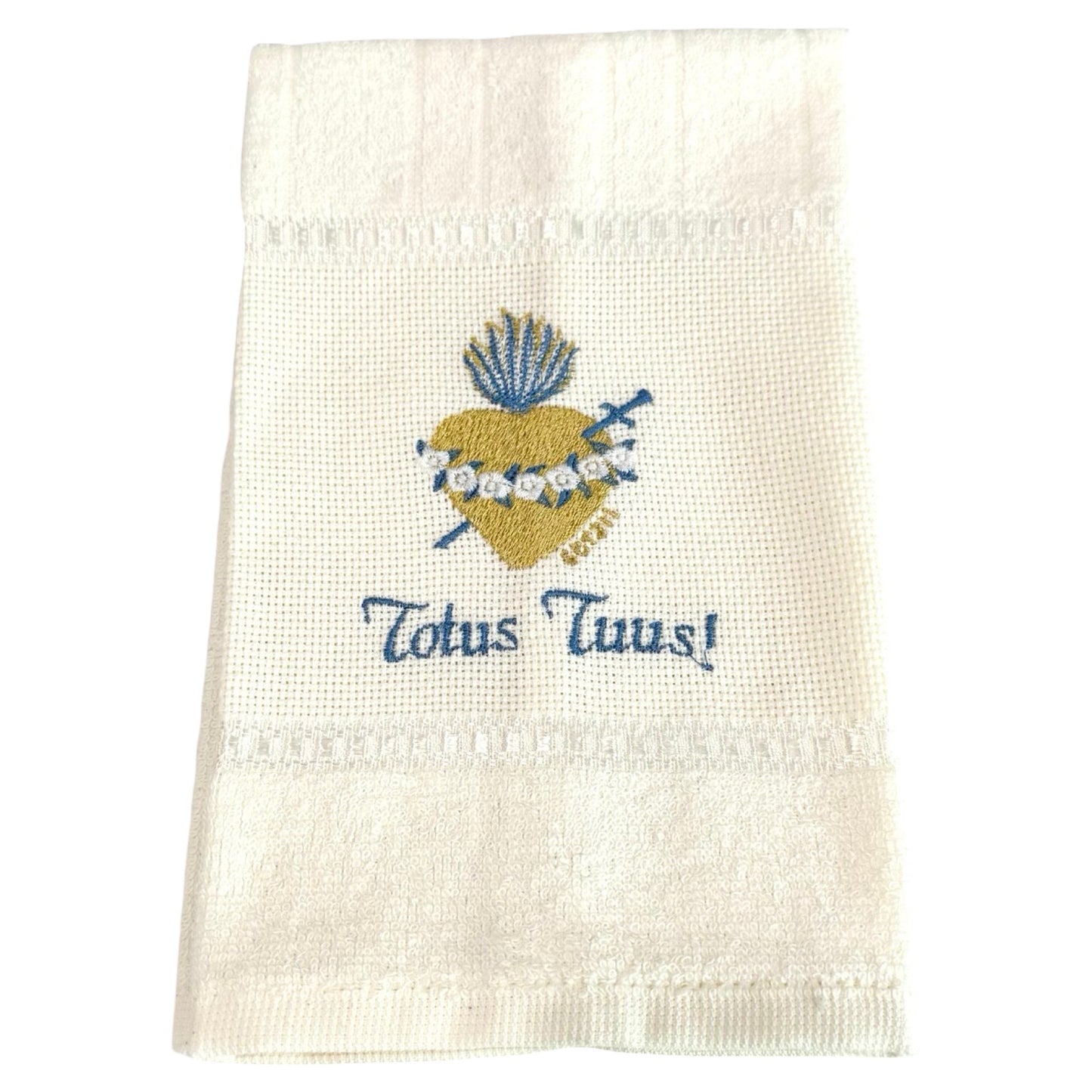 Embroidered "Totus Tuus" Hand Towel by SCTJM