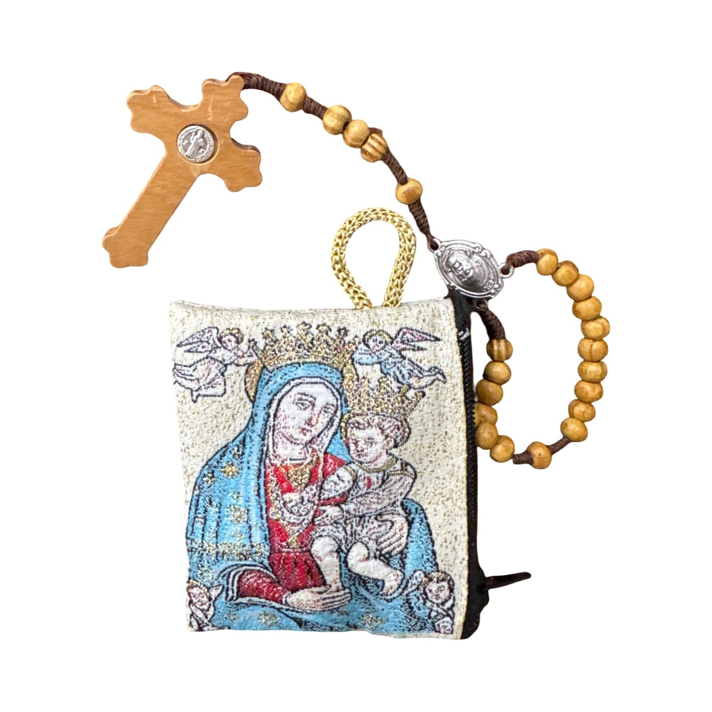 St. Padre Pio Rosary and Pouch With Relic