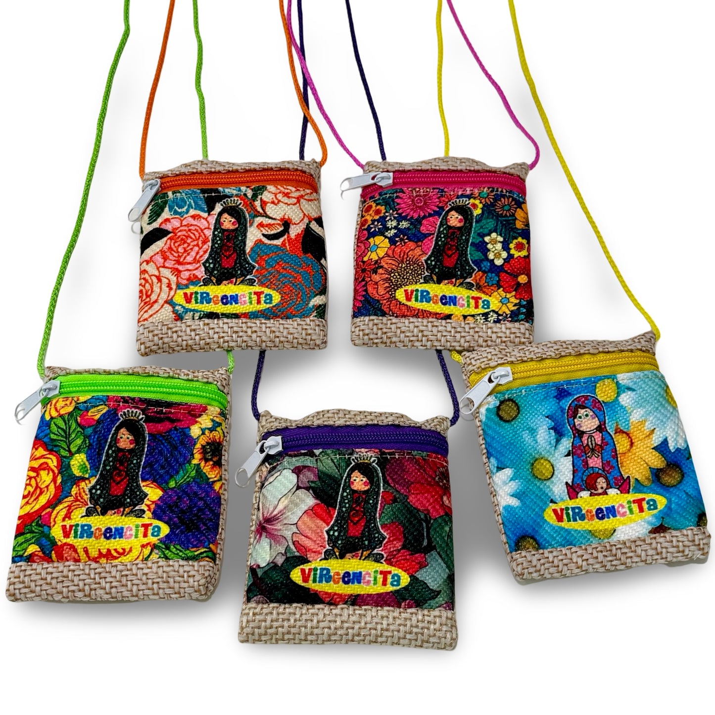 "Virgencita" Guadalupe Mini Shoulder Bag with Zipper