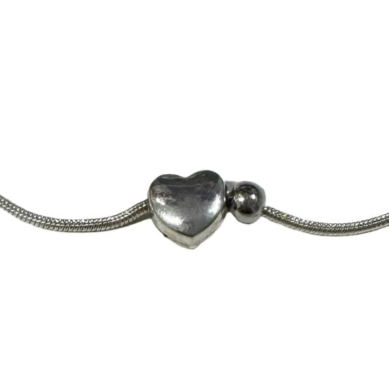 Silver Heart Bracelet and Necklace set