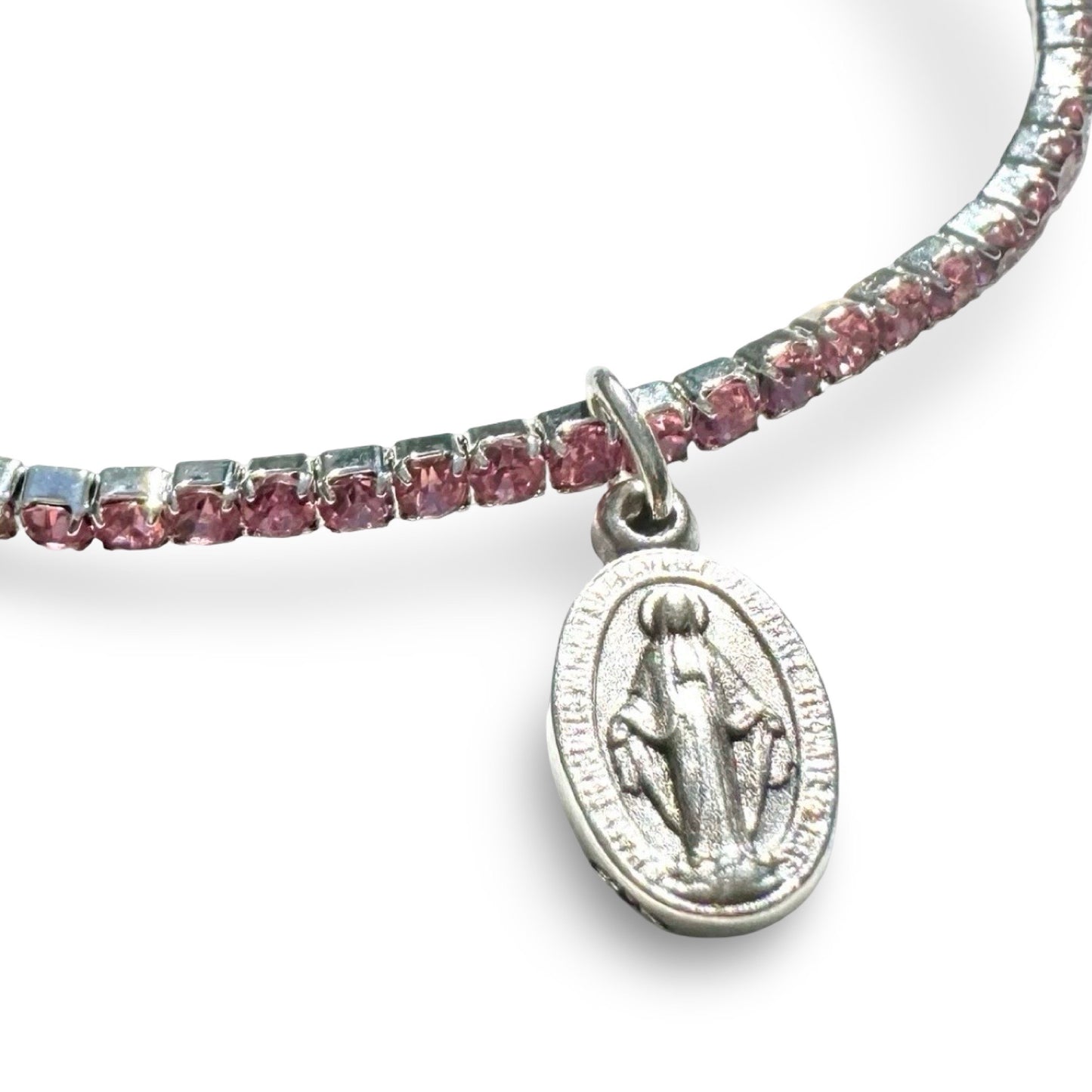 Miraculous Medal Rhinestone Bracelet
