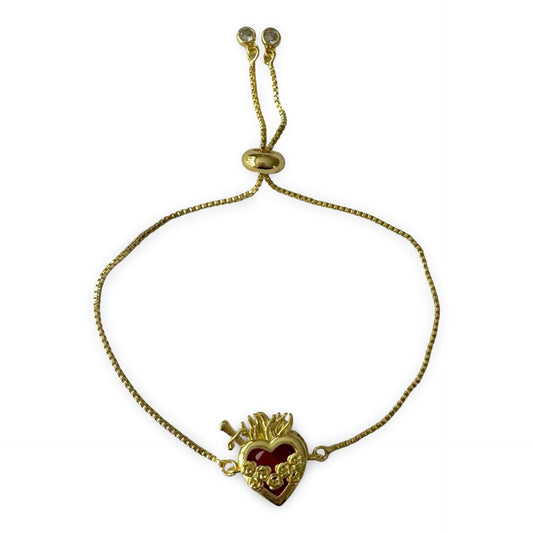 Ruby Immaculate Heart of Mary Bracelet