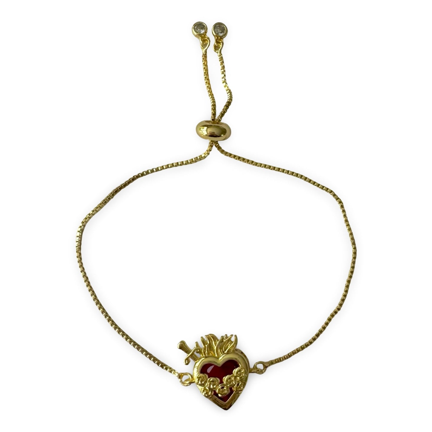 Ruby Immaculate Heart of Mary Bracelet