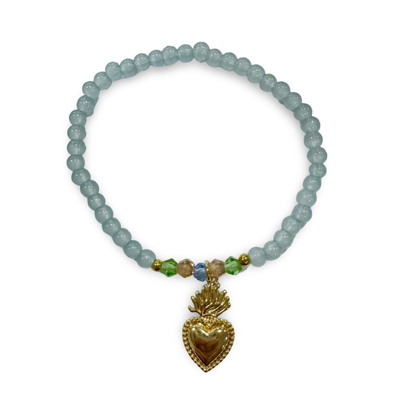 Baby Blue Sacred Heart Bracelet