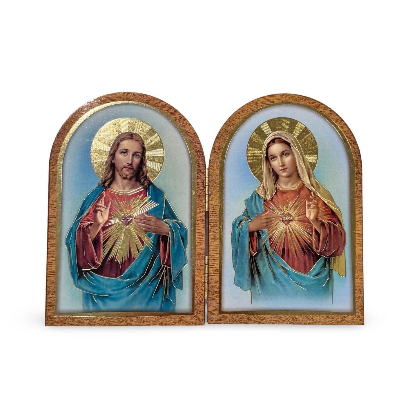 Folding Image of the Two Hearts with Gold Accents