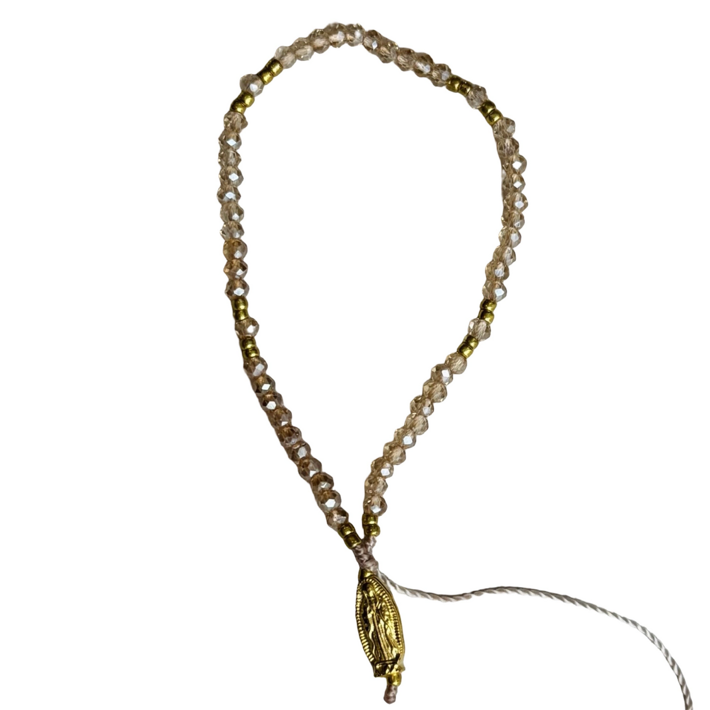 Mexican Bracelet of Assorted Colors with Hanging Our Lady of Guadalupe Medal
