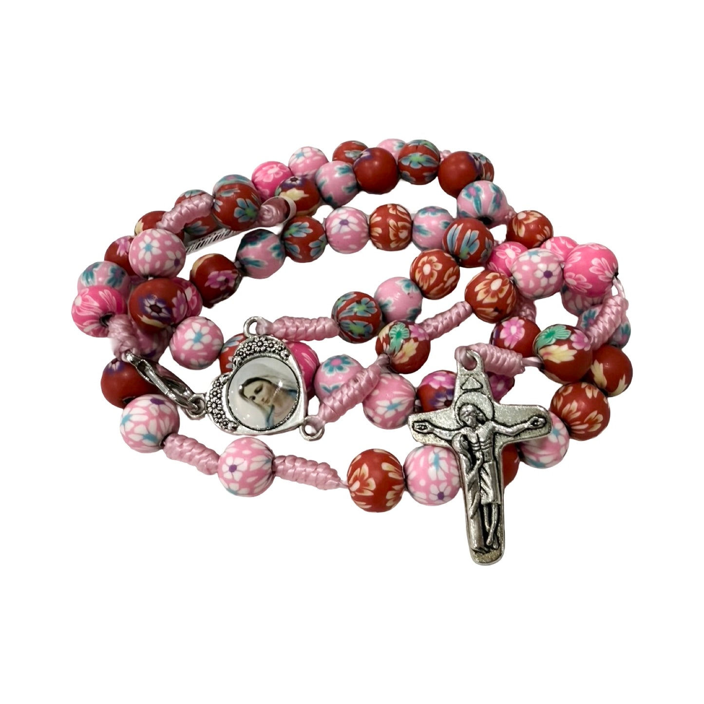 Queen of Peace FIMO Rosary of Assorted Colors
