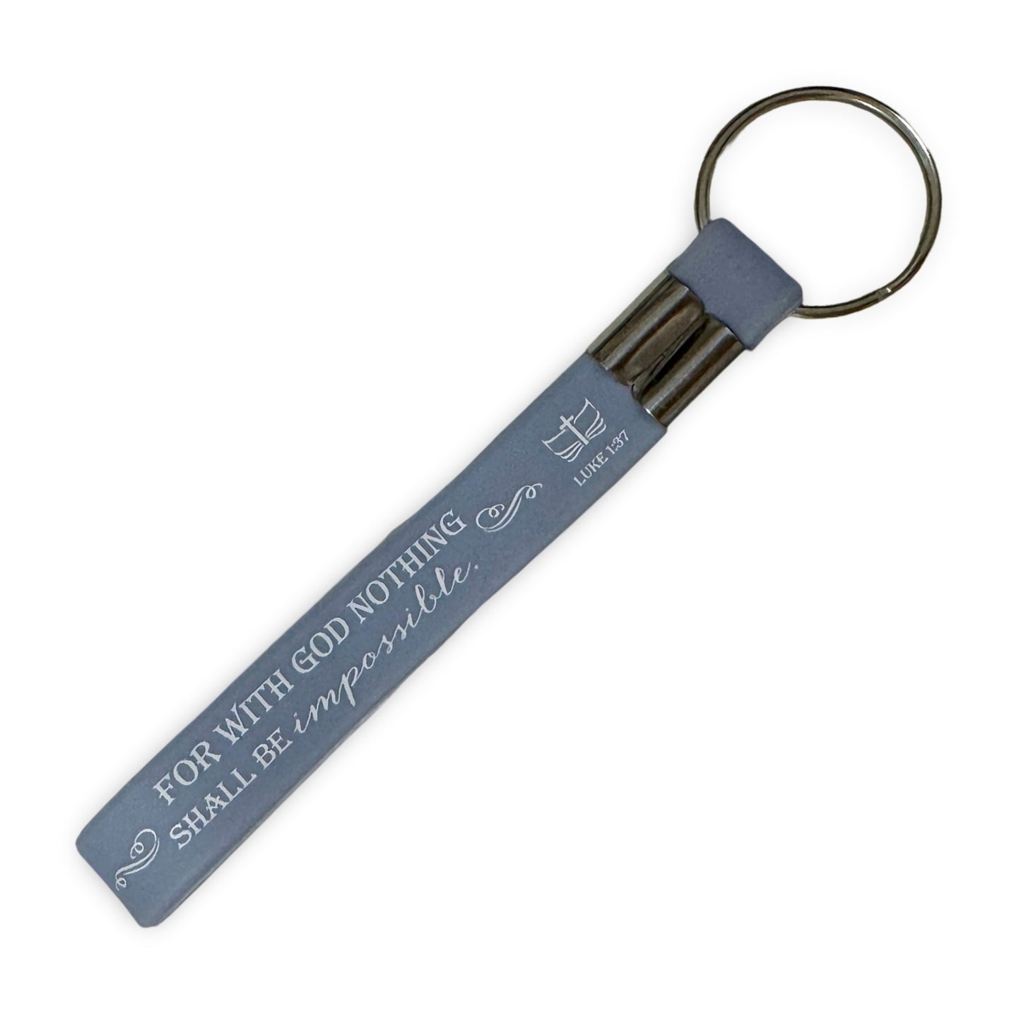 “With God Nothing is Impossible” Silicone Bible Verse Keychain