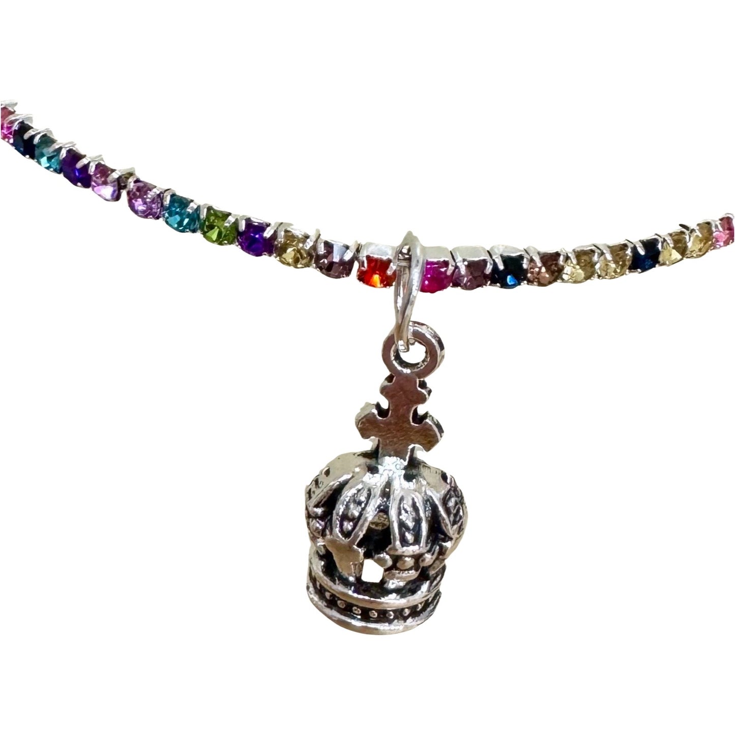 Rhinestone Bracelet with Crown of Fatima