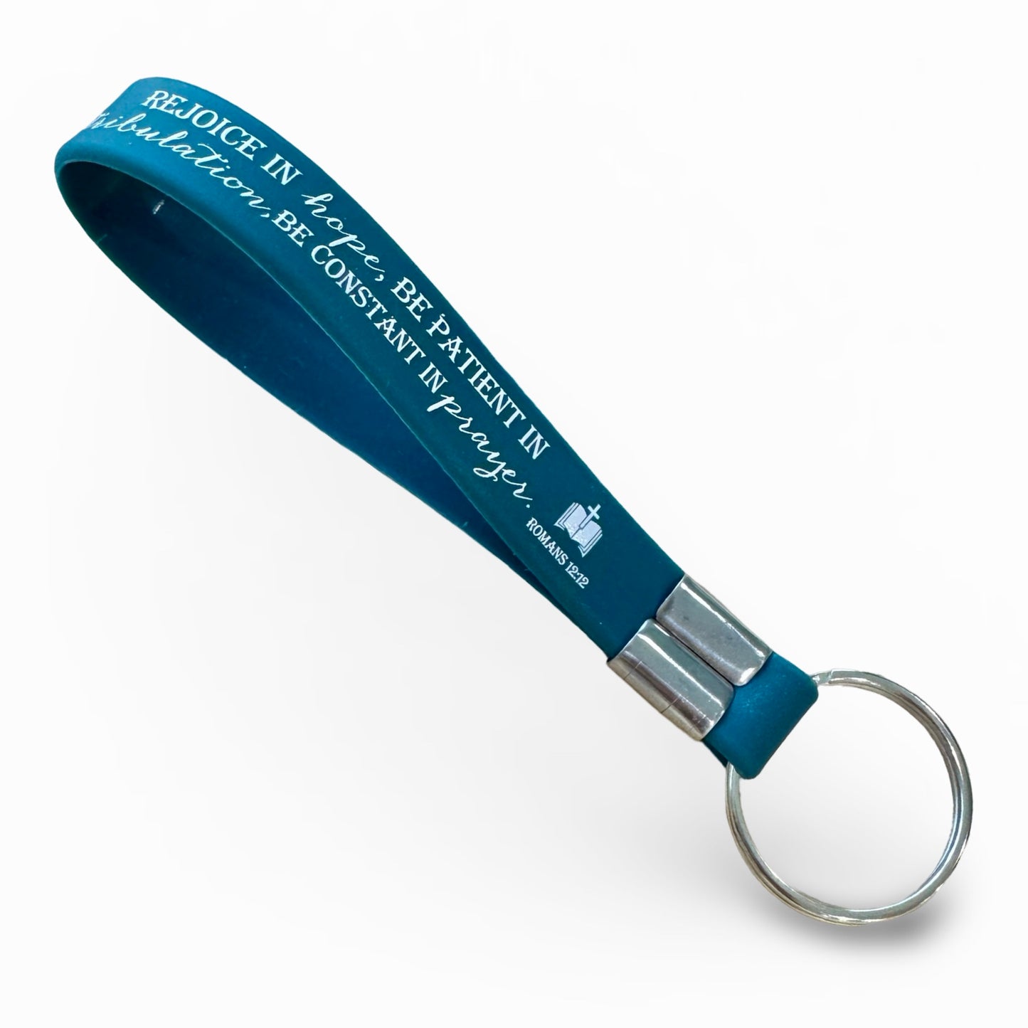 “Rejoice in Hope” Silicone Bible Verse Keychain