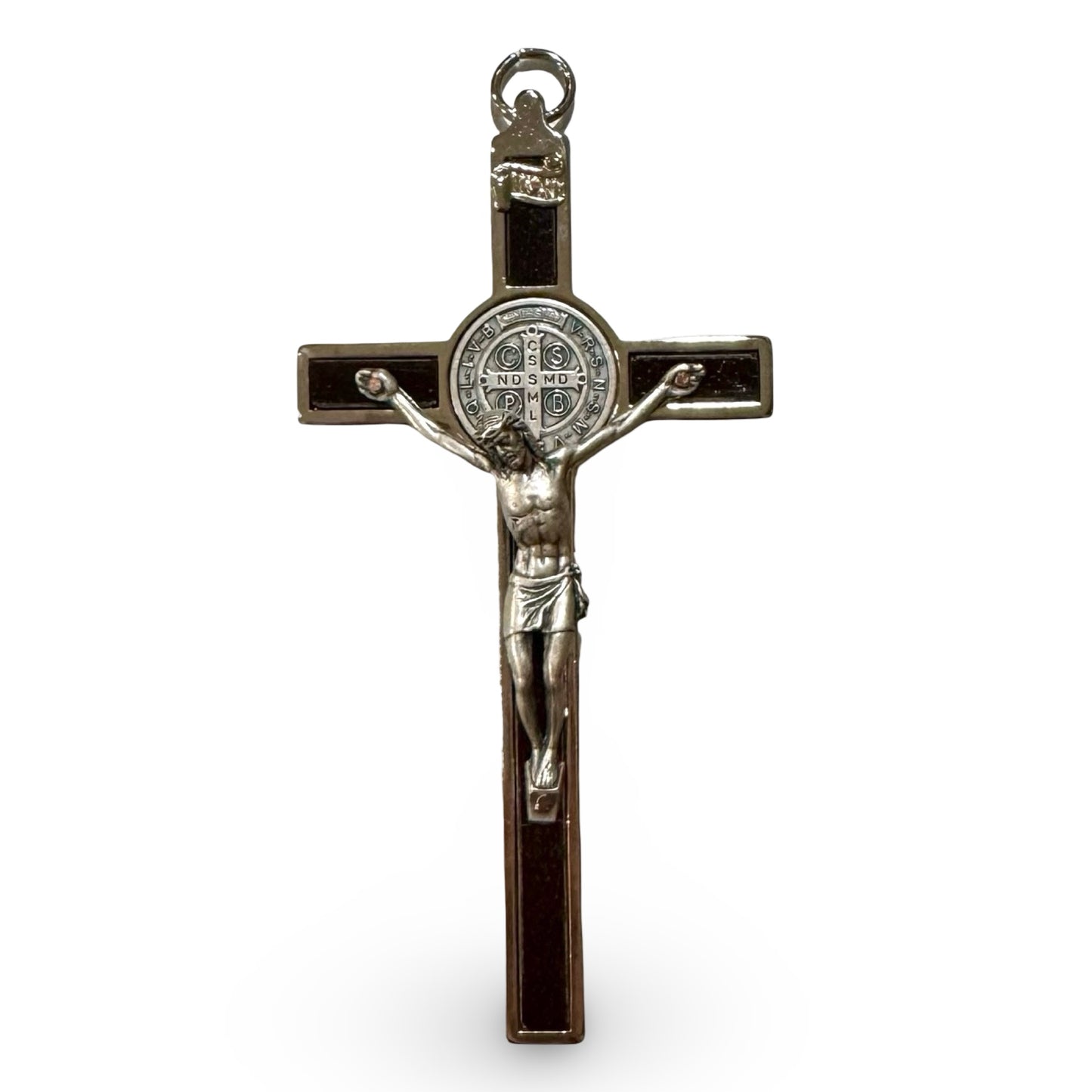 Classic Wooden St. Benedict Inlay Crucifix