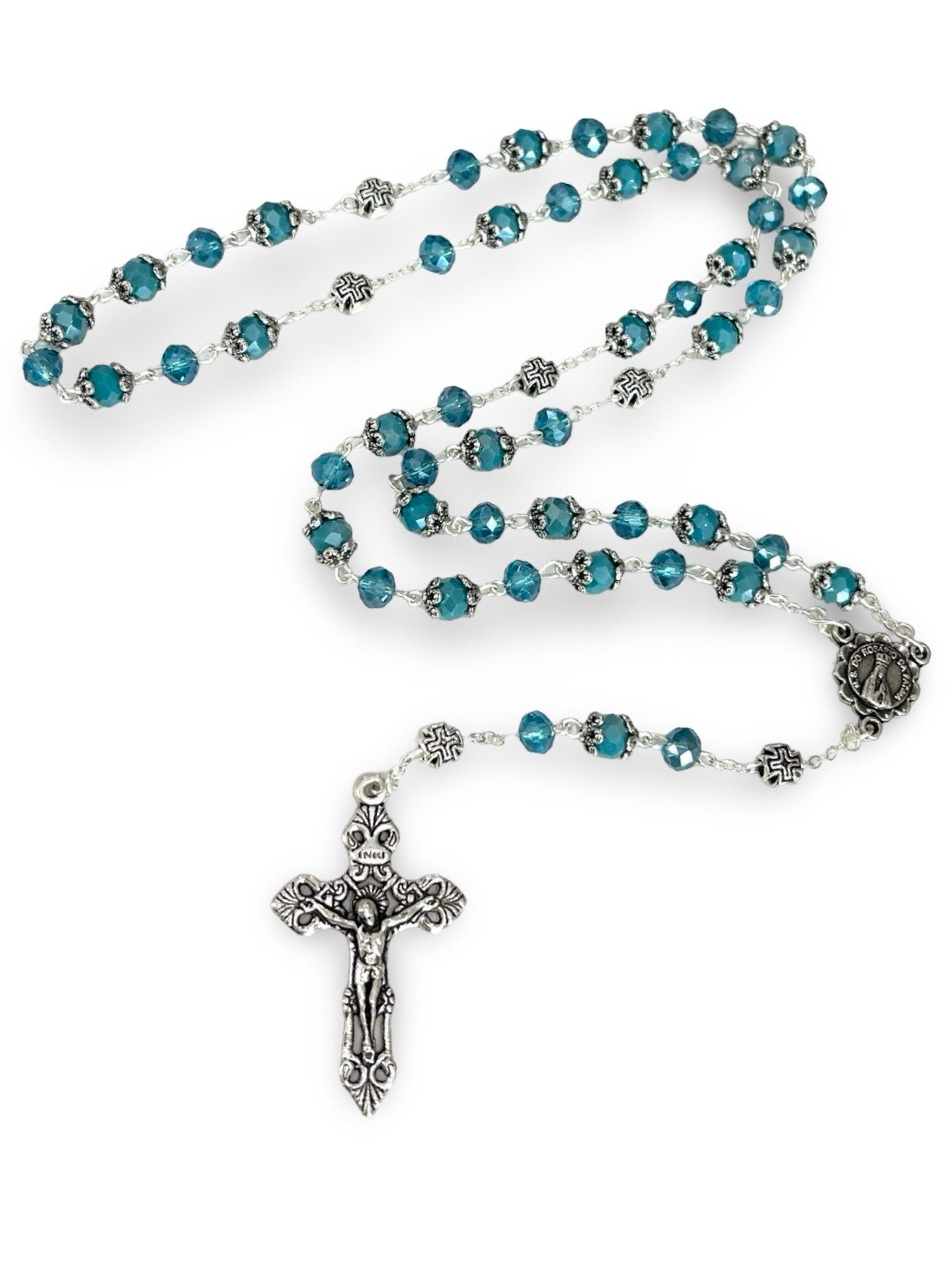 Embellished Fatima Rosary With Soil in Heart Shaped Case