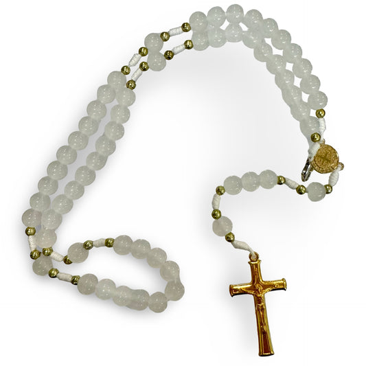 Glass Queen of Peace Rosary of Assorted Colors