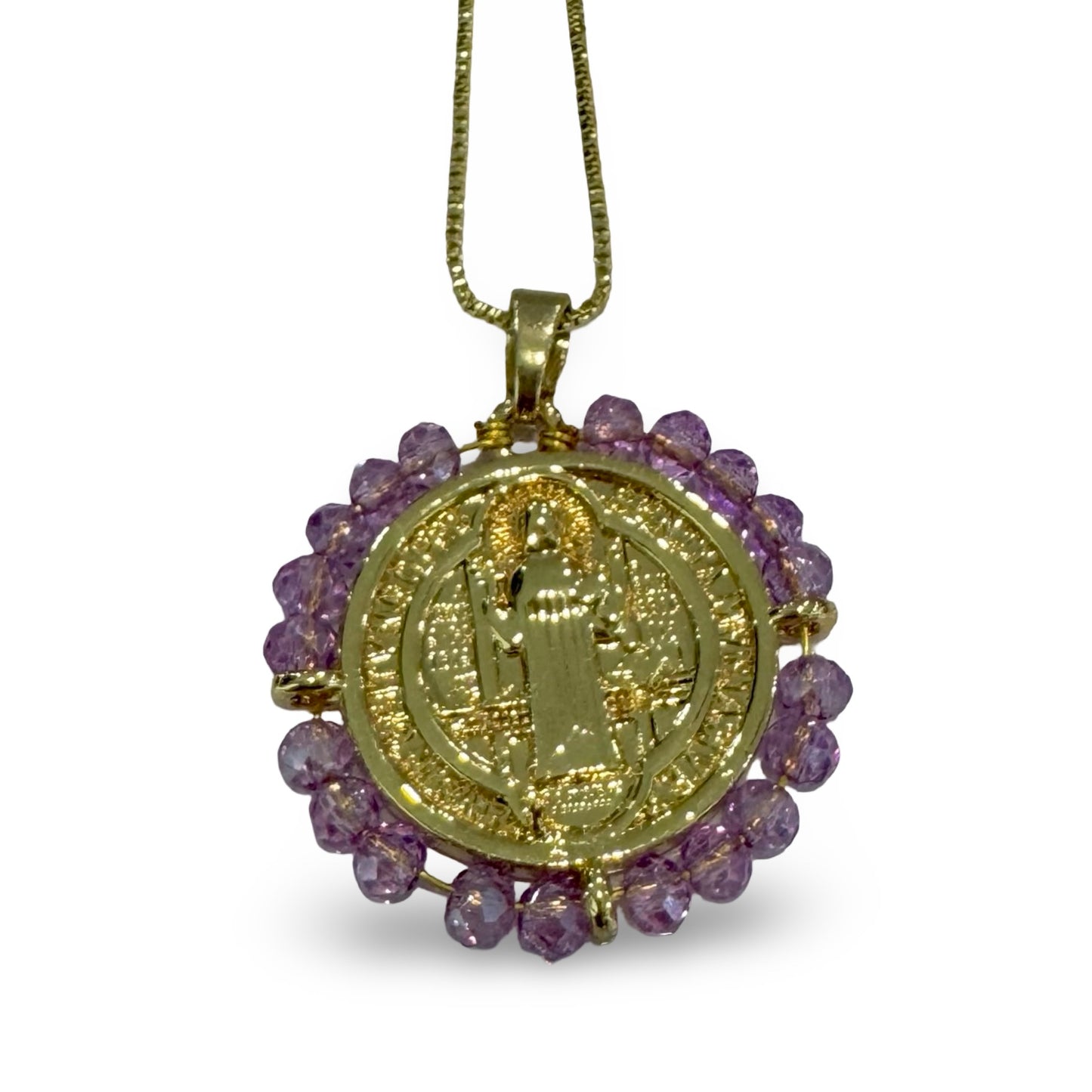 St. Benedict Necklace with Beaded Border