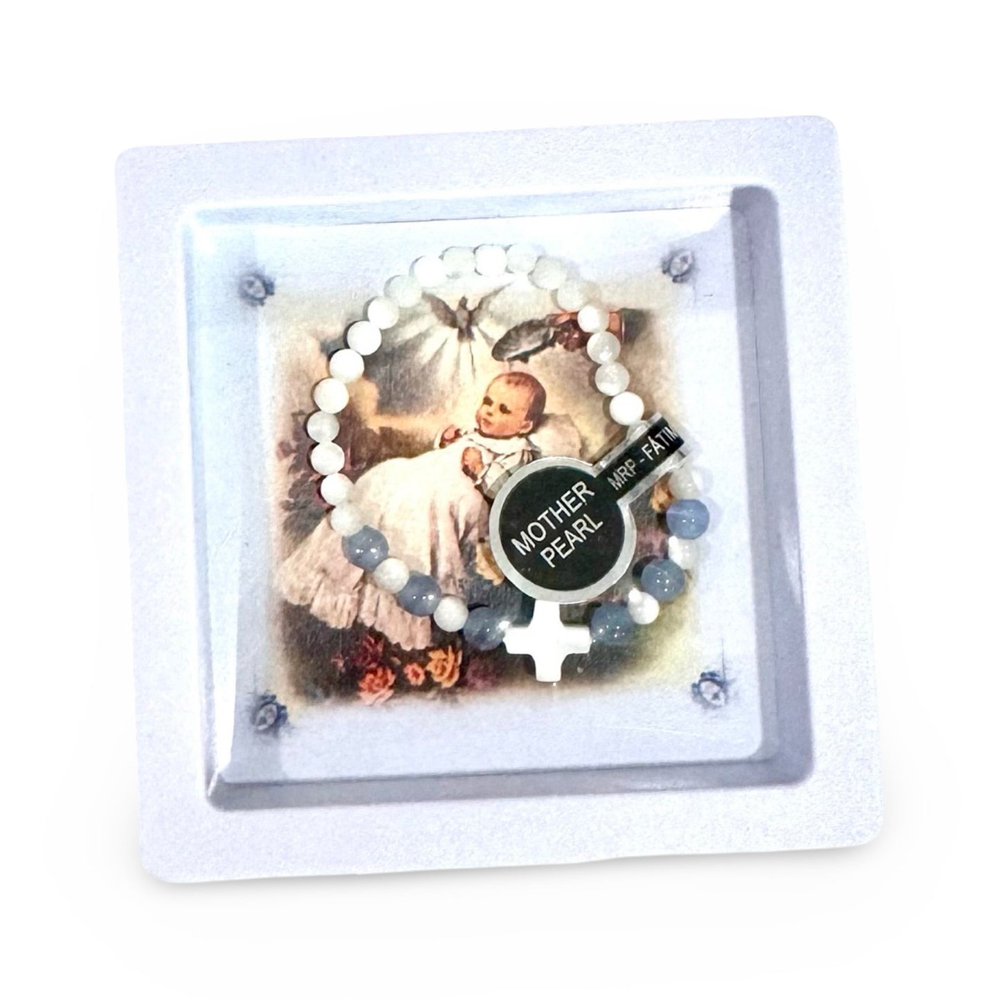Mother of Pearl Baby Bracelet in Display Case
