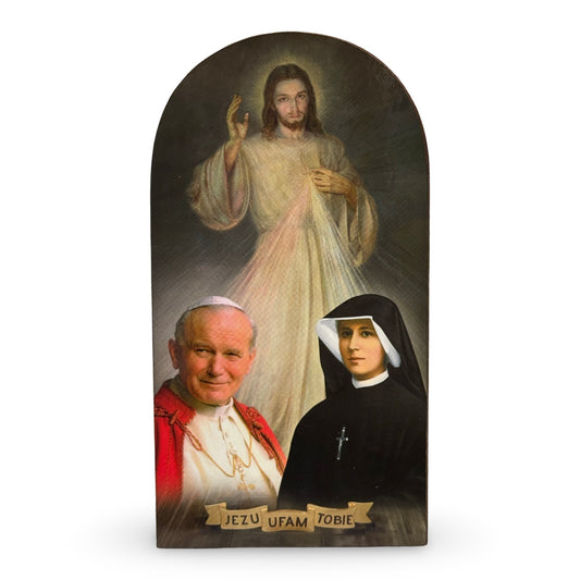 Divine Mercy, St. John Paul II, and St. Faustina Image