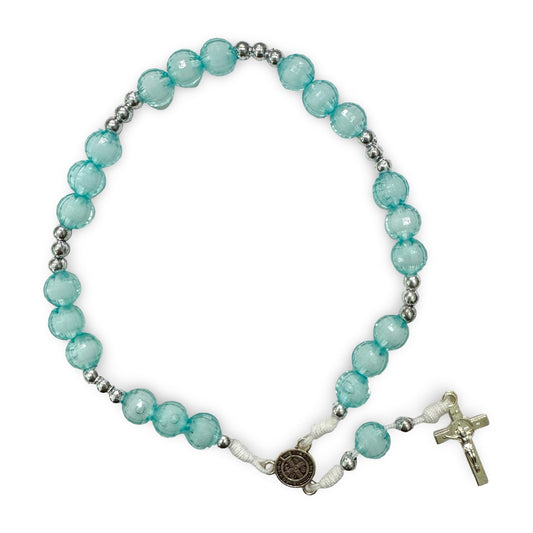 Blue Queen of Peace Faceted Chaplet of Peace
