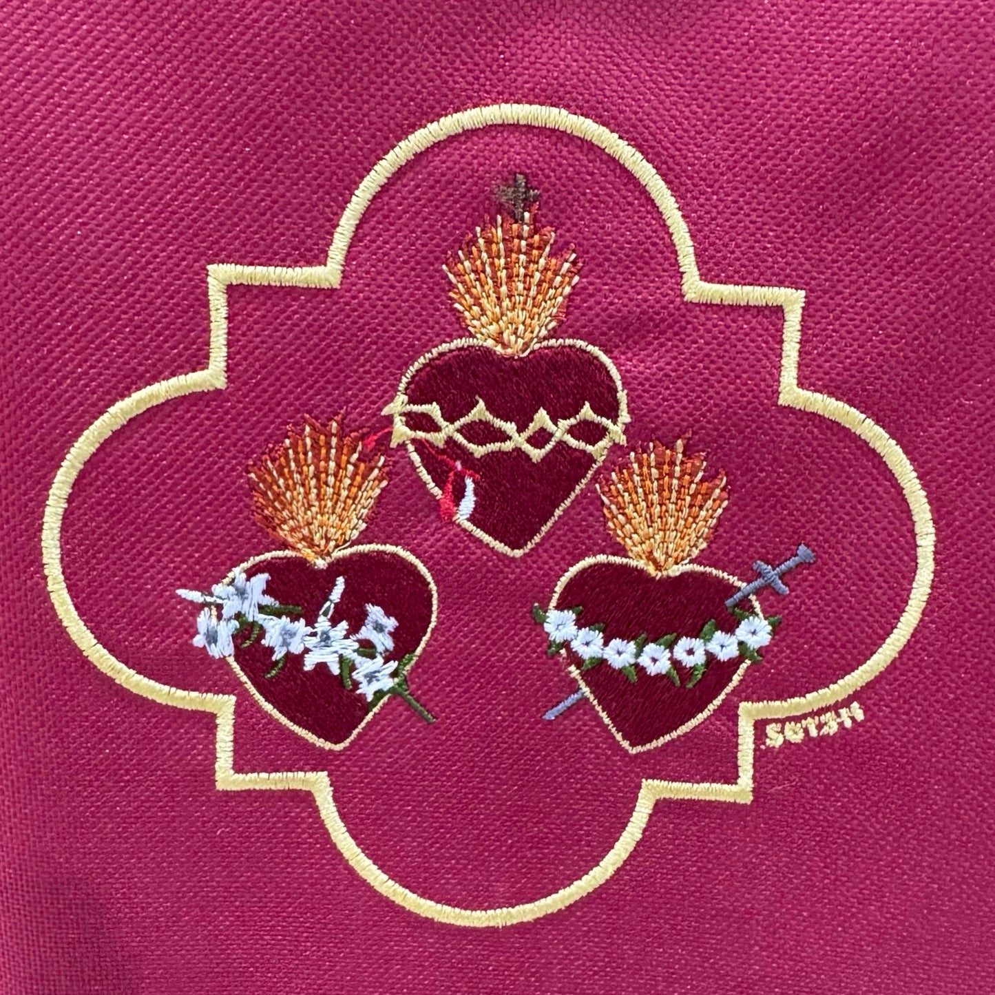 Embroidered Three Hearts Backpack by SCTJM