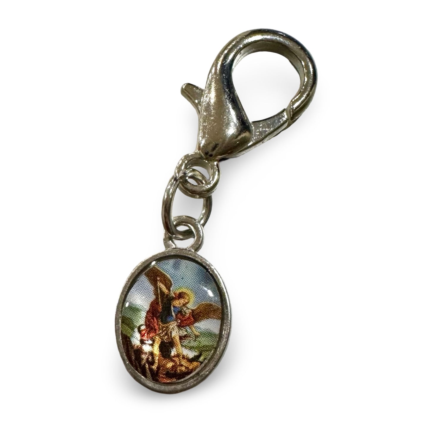 Tiny Colored St. Michael the Archangel Medal with Clasp