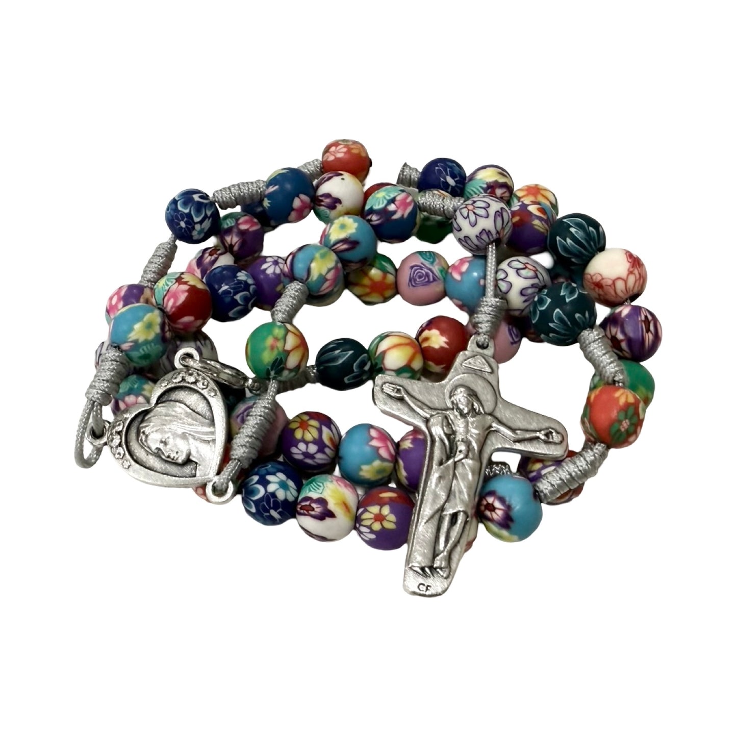 Queen of Peace FIMO Rosary of Assorted Colors