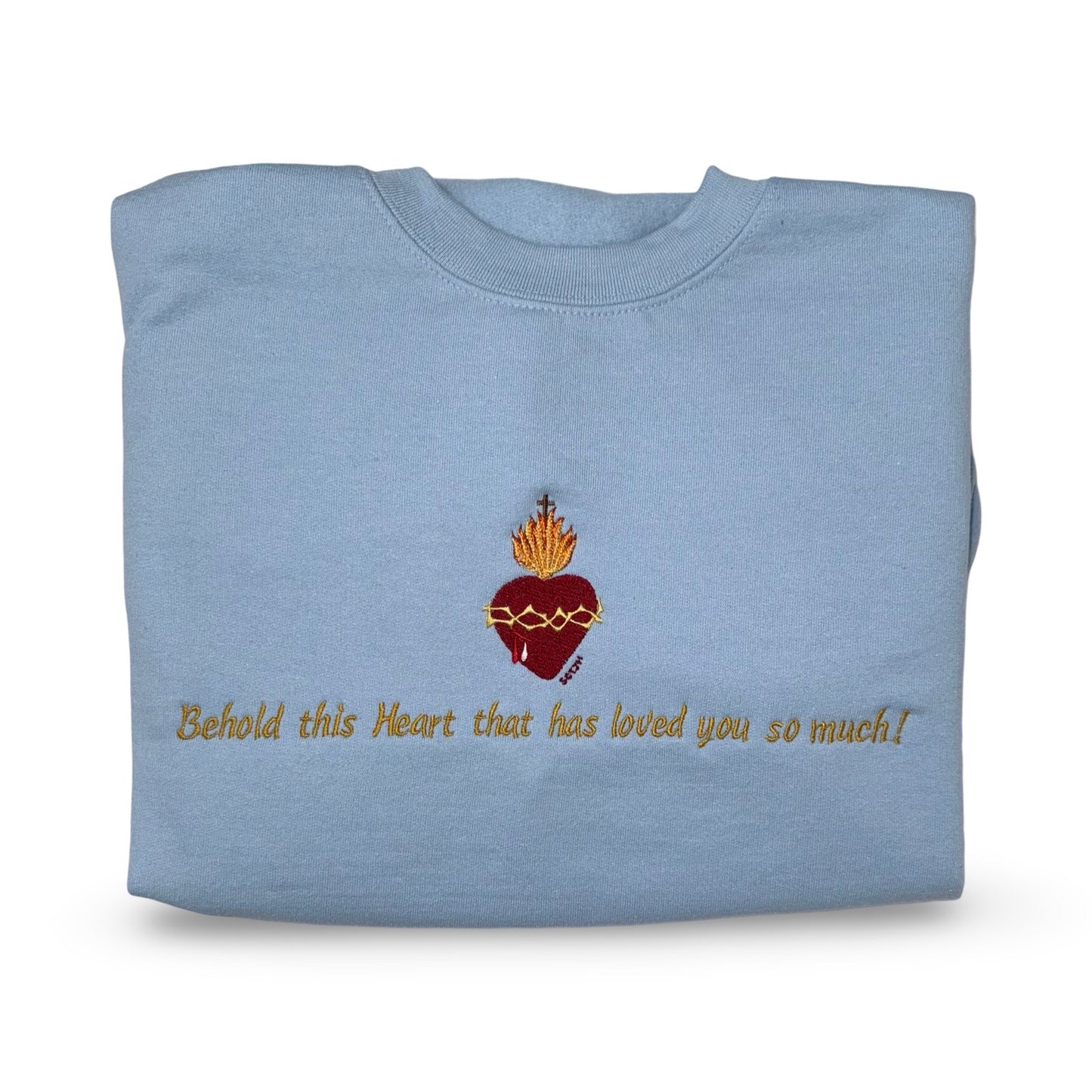 "Behold This Heart" Embroidered Crewneck Sweater by SCTJM