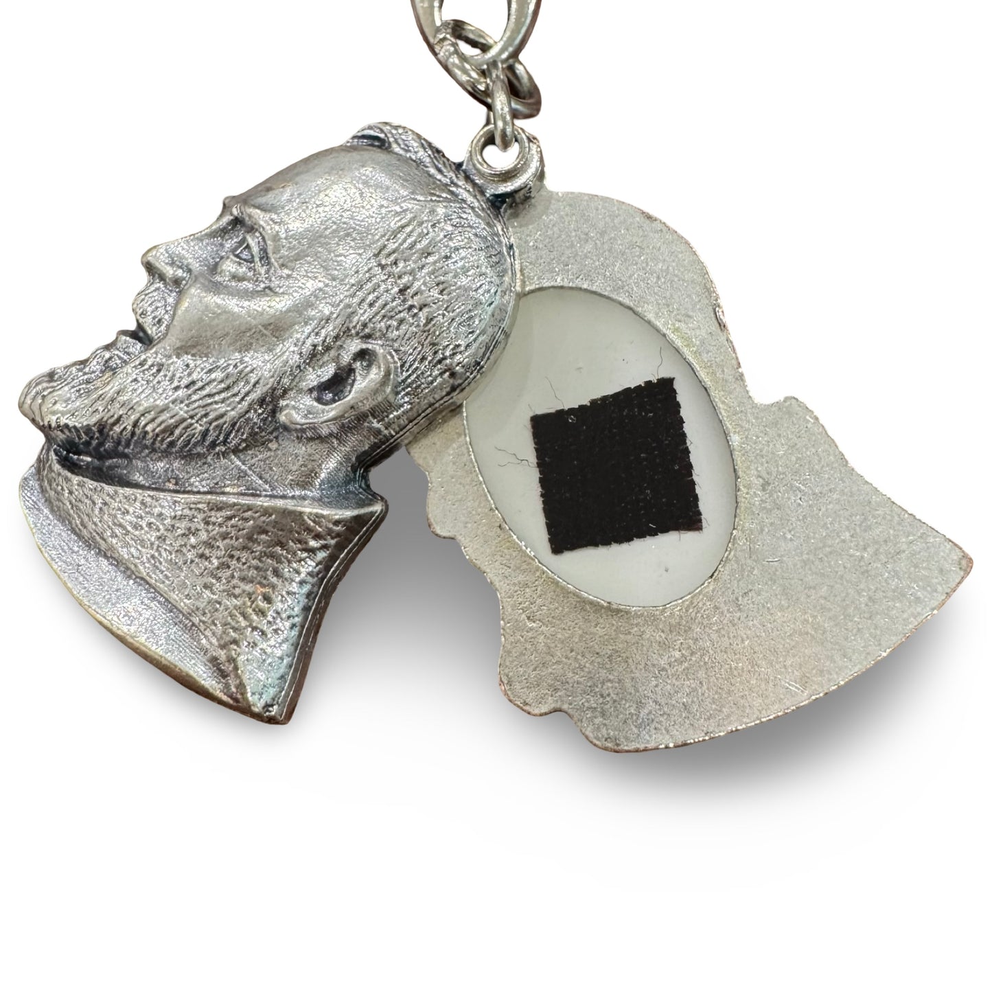 Sliding Padre Pio Bust Keychain with Relic