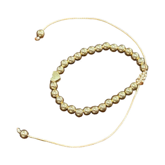 Pearl and Gold Heart Bracelet
