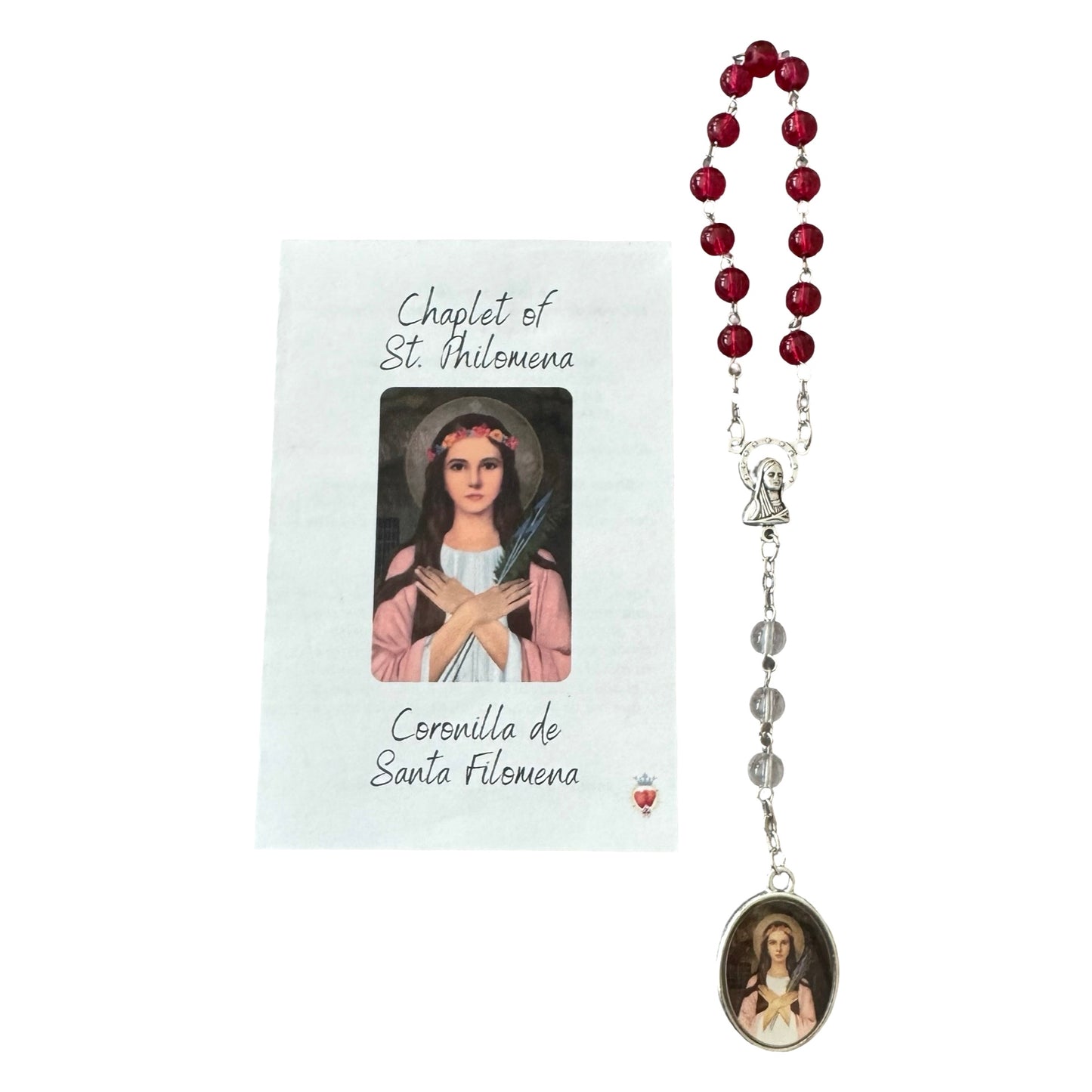 St Philomena Chaplet with Holy Card and Prayers