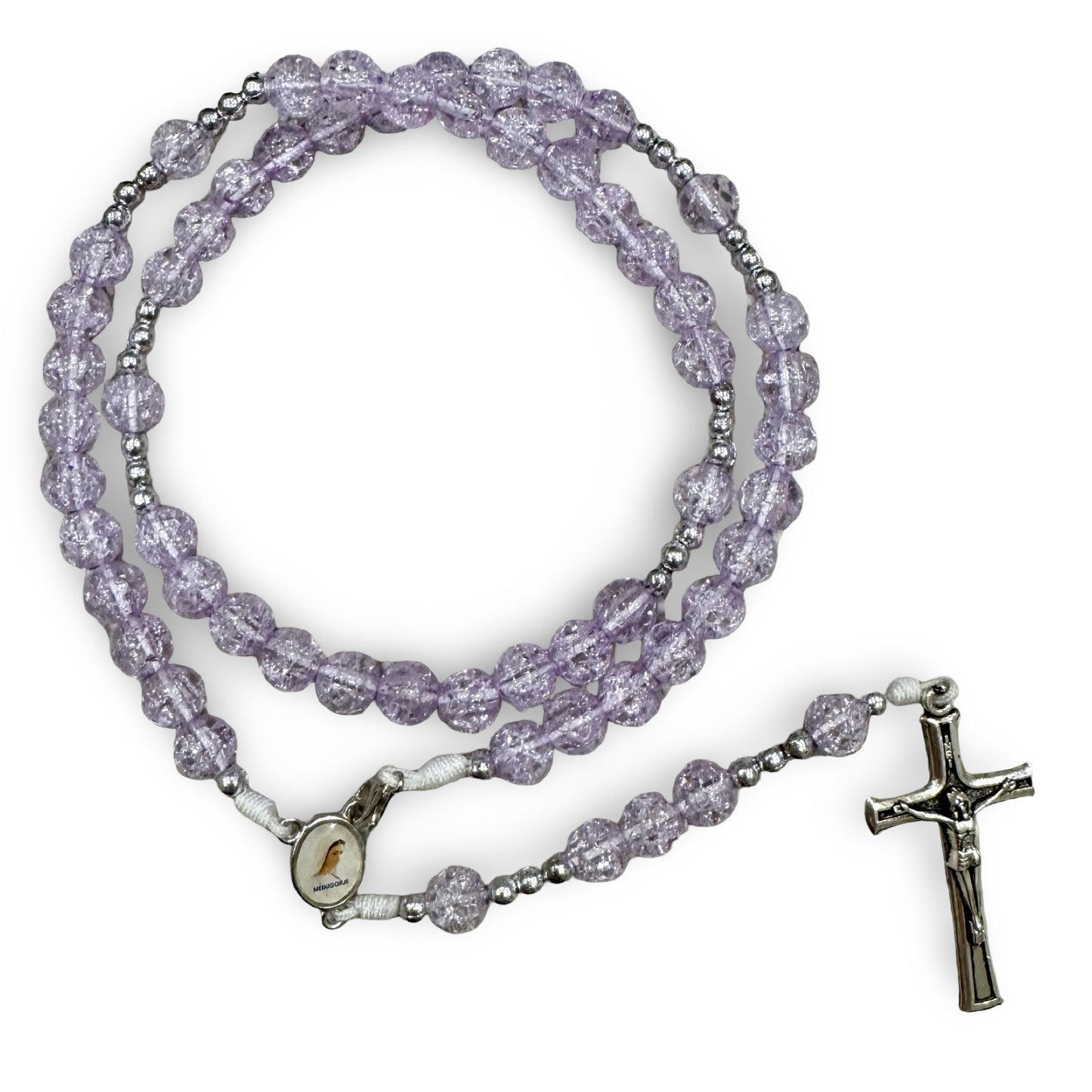 Crystal Purple Medjugorje Rosary
