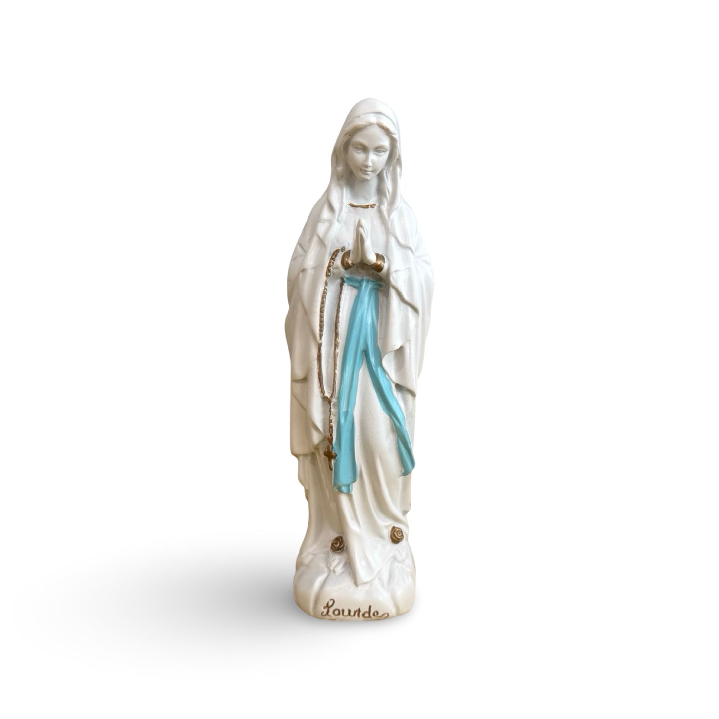 Resin Lourdes Statue with Blue Sash