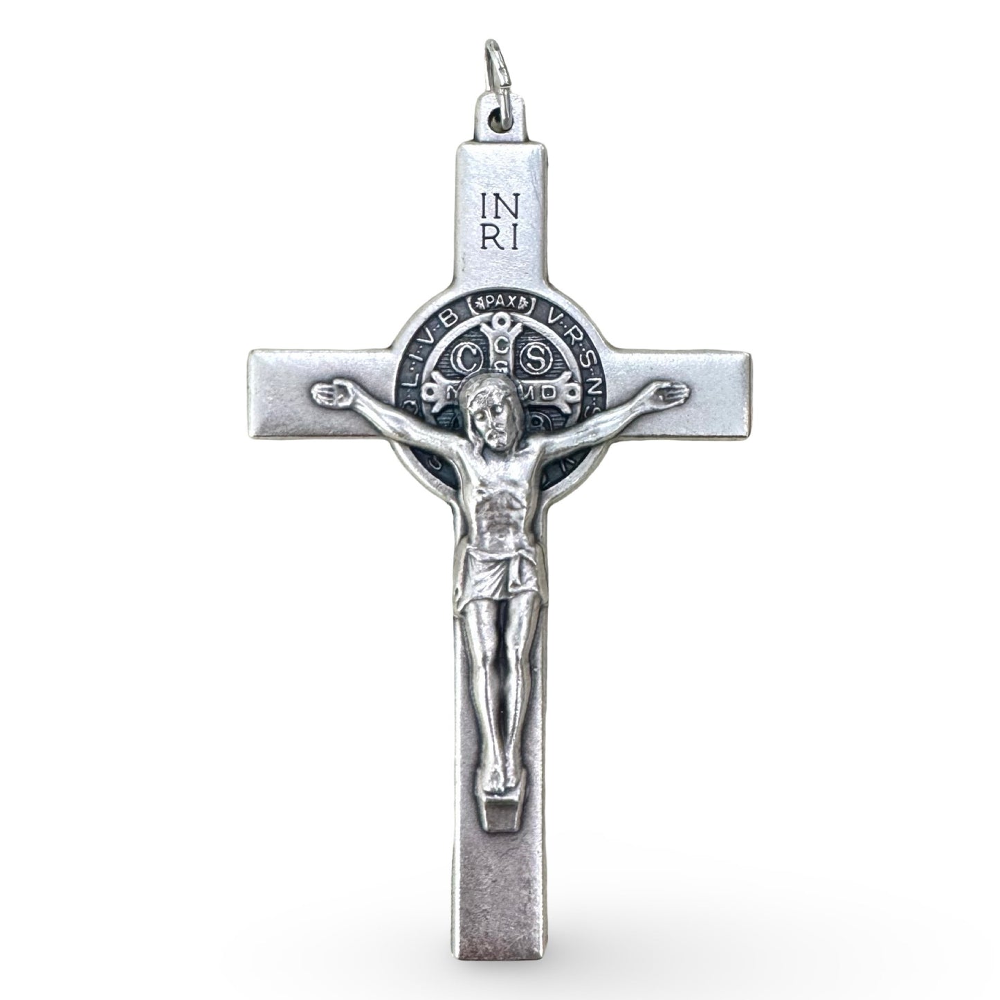 Large Silver St. Benedict Crucifix Pendant