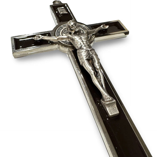 Dark Brown St. Benedict Inlay Crucifix