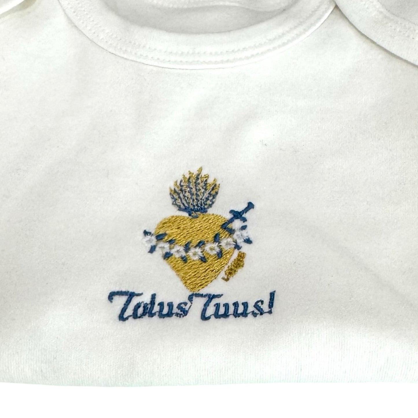 Embroidered "Totus Tuus" Baby Onesie by SCTJM