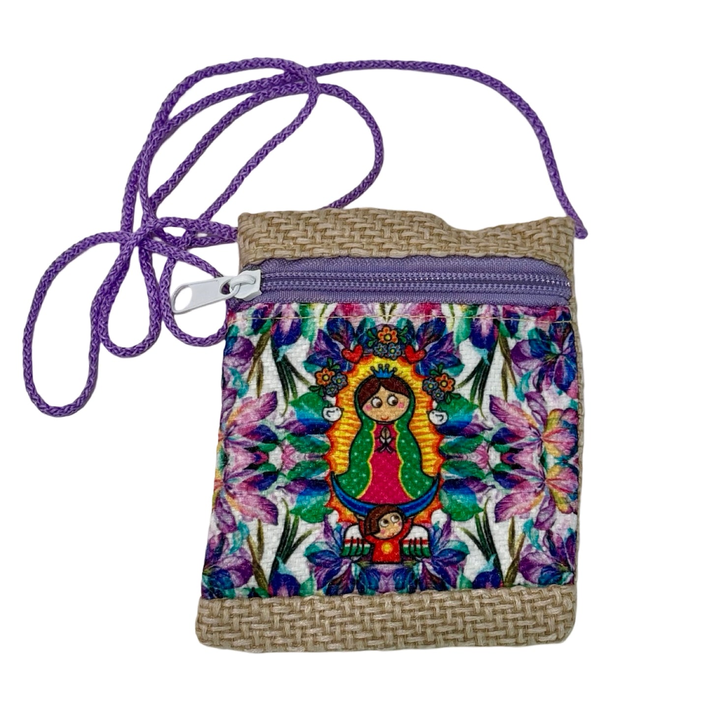 Our Lady of Guadalupe Mini Shoulder Bag with Zipper