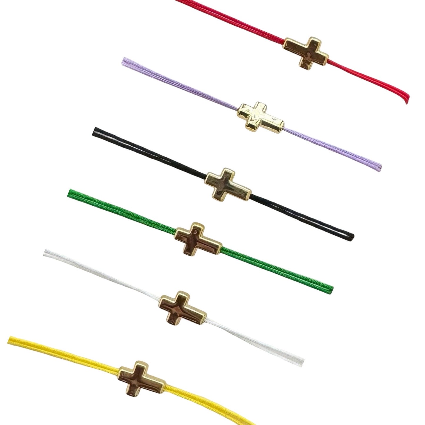 Adjustable Small Gold Cross Bracelet