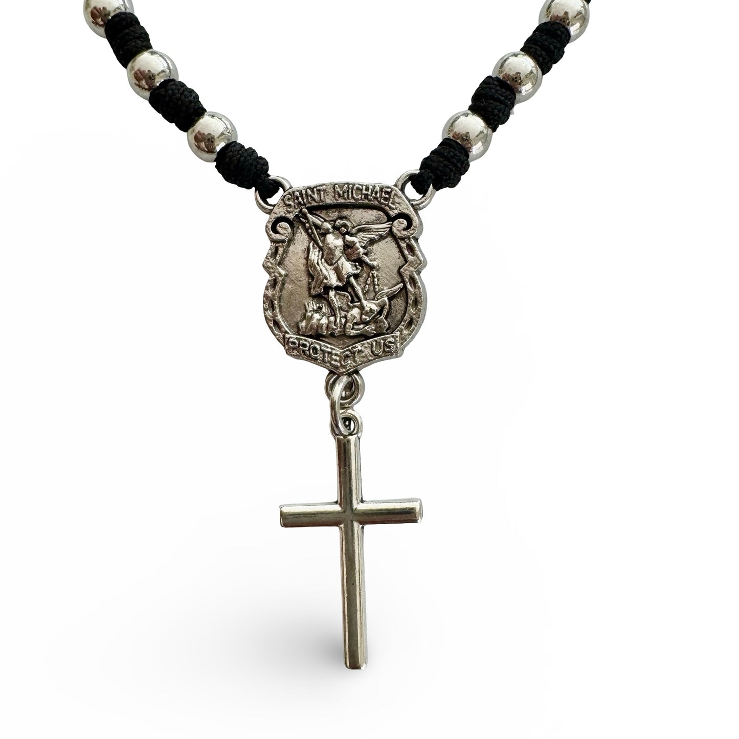 St. Michael Black Decade Rosary Bracelet