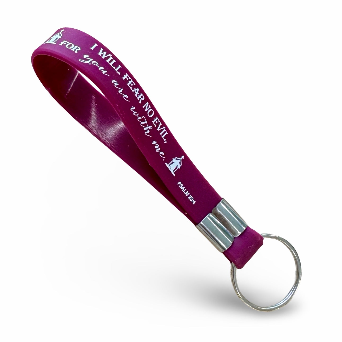 “I will Fear no Evil” Silicone Bible Verse Keychain