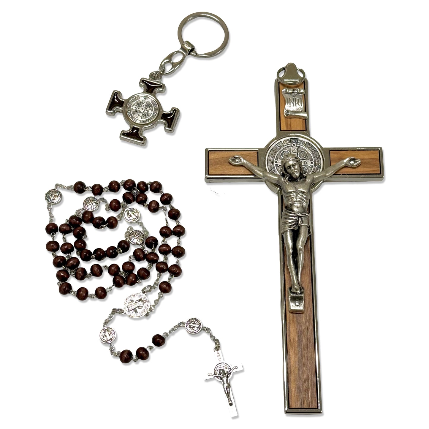 St. Benedict Bundle - Crucifix, Rosary, Keychain