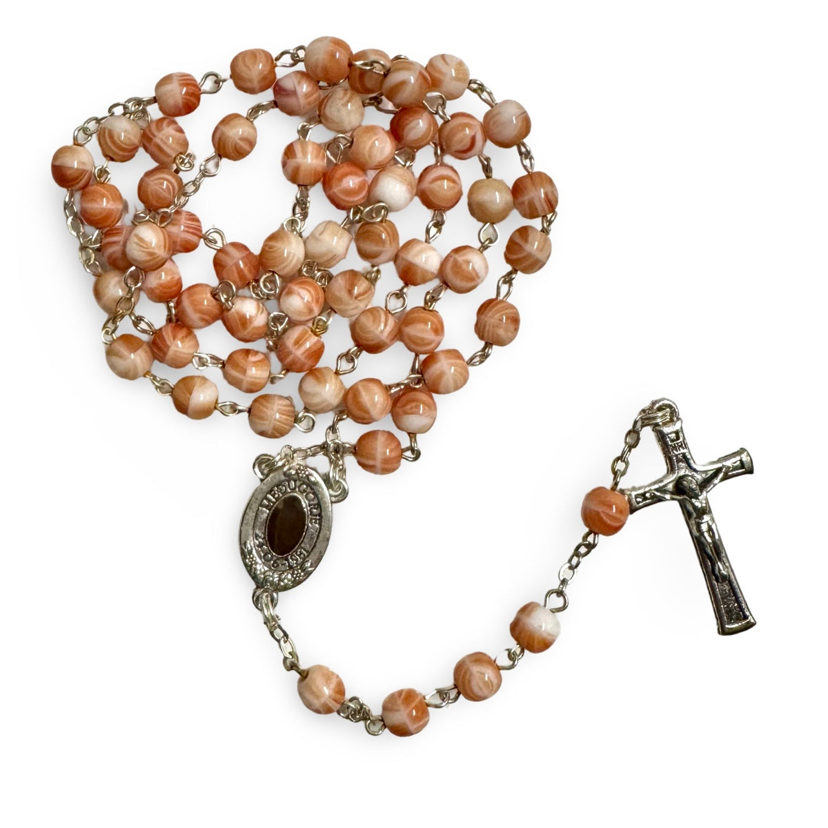 Marble Medjugorje Rosary with Soil