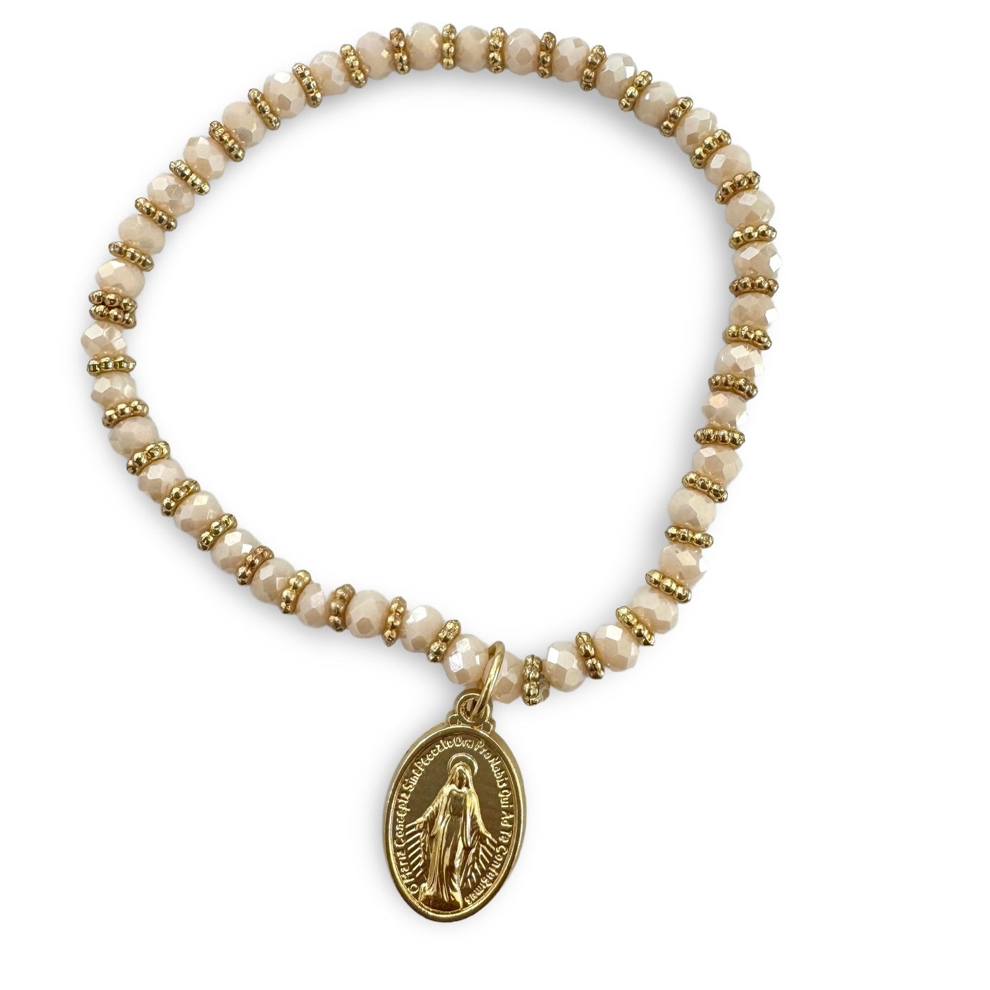 Crystal Miraculous Medal Bracelet