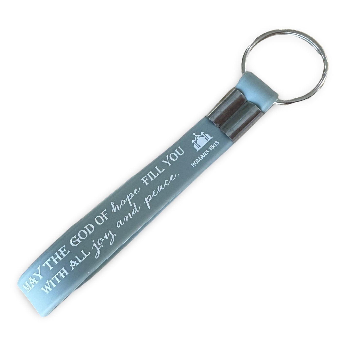 “May the God of Hope…” Silicone Bible Verse Keychain