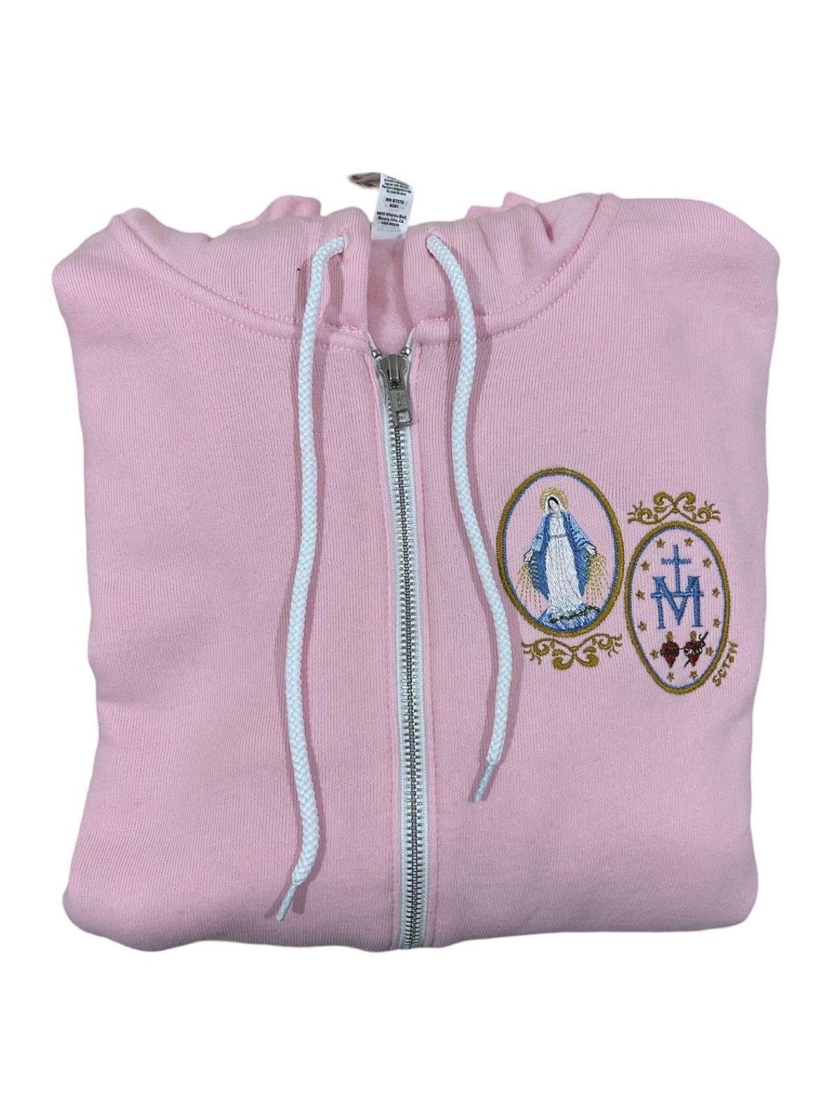 Miraculous Medal Embroidered Zip-up Sweater by SCTJM