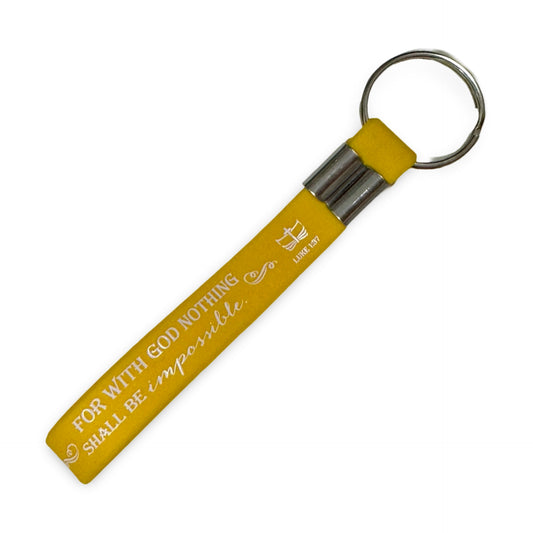 “With God Nothing is Impossible” Silicone Bible Verse Keychain