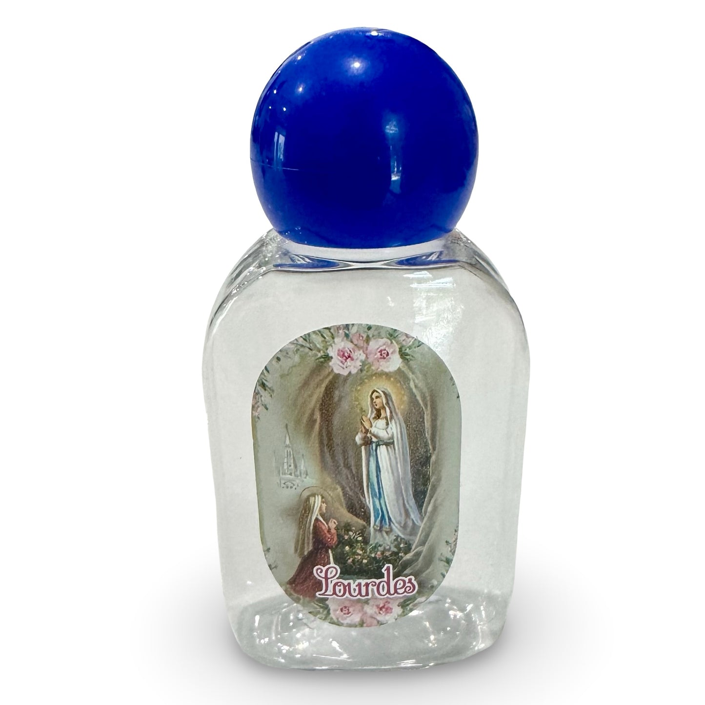 Lourdes Holy Water Bottle with Blue Cap
